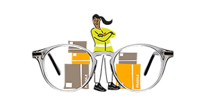 woman with glasses illustration