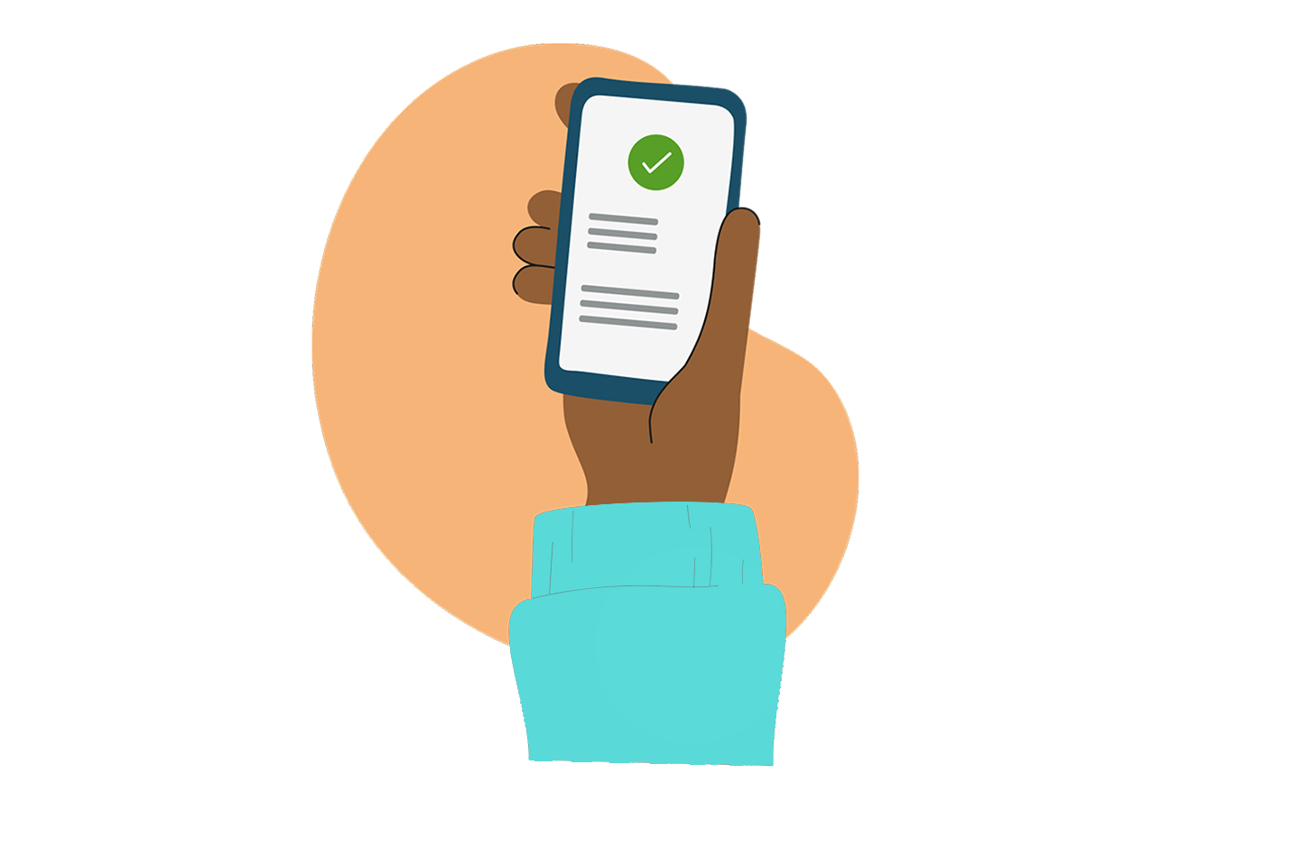 hand holding smartphone screen